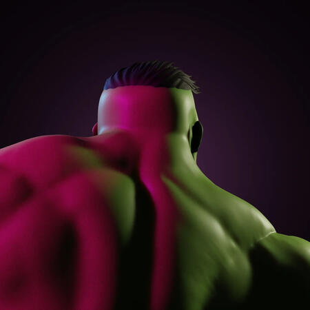 Hulk sculpt I did in Blender. Also did a red version for fun.